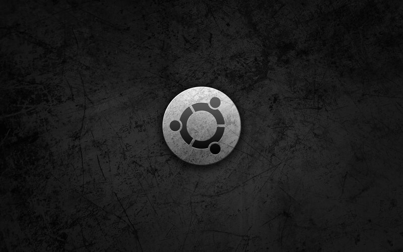 Ubuntu Logo on Metal — Black, Minimalist