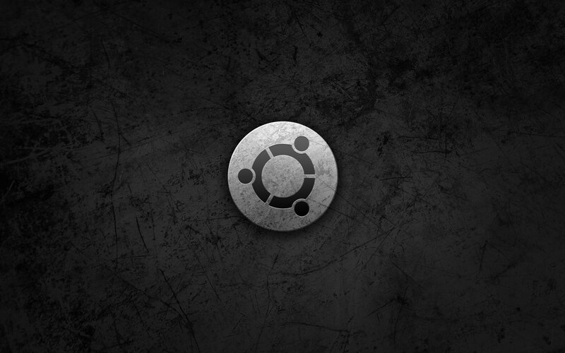 Ubuntu Logo on Metal — Black