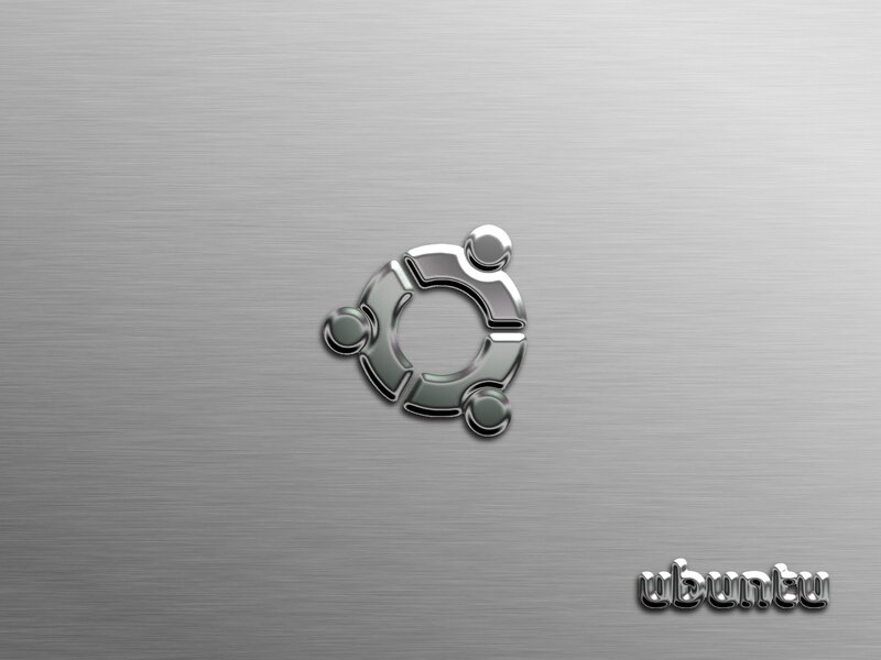 Ubuntu Logo on Metal — Gray