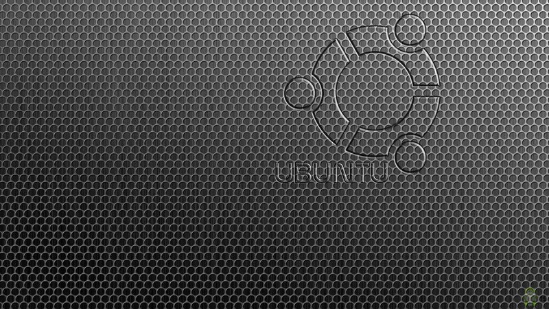 Ubuntu logo on metal mesh