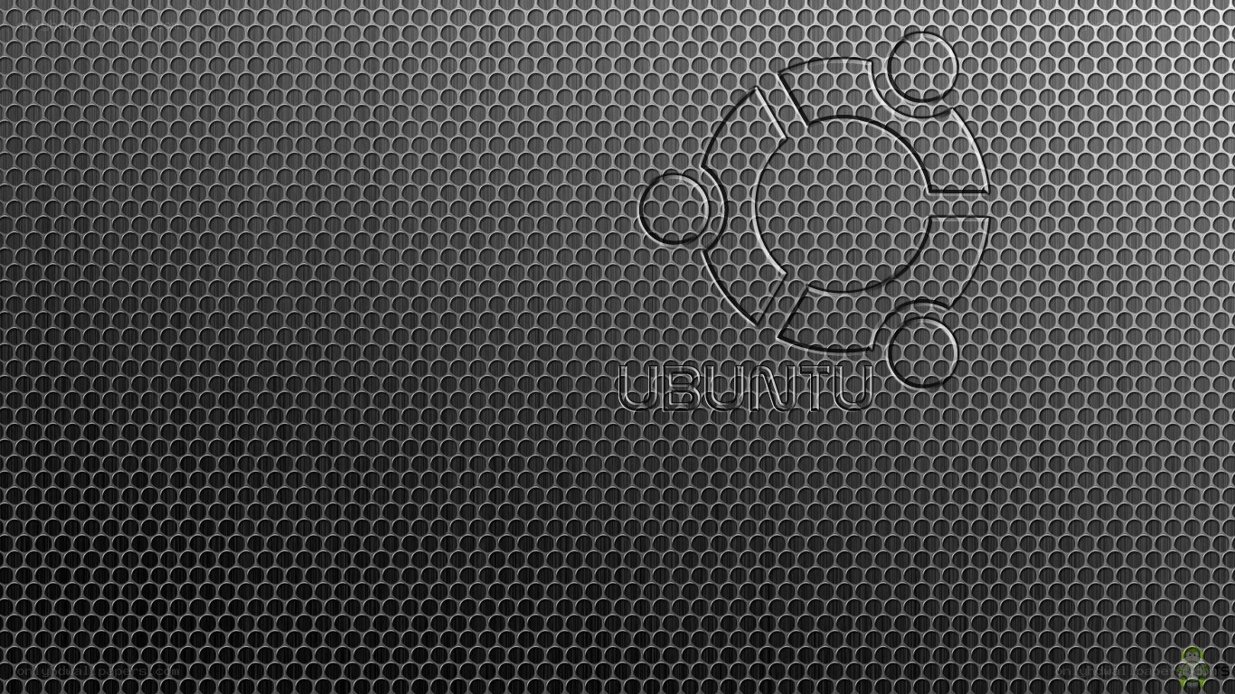 Ubuntu logo on metal mesh