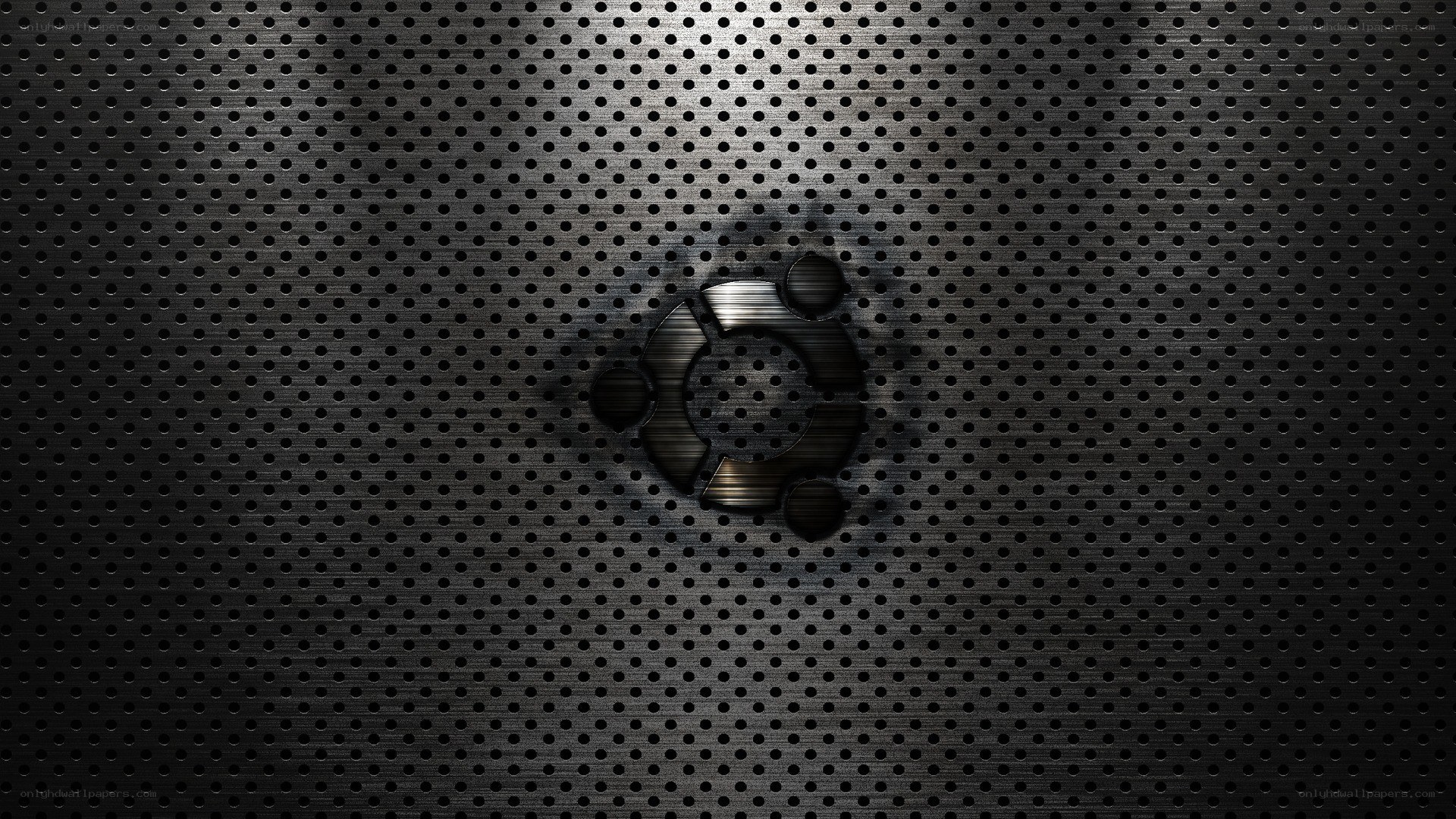 Ubuntu logo on metal mesh