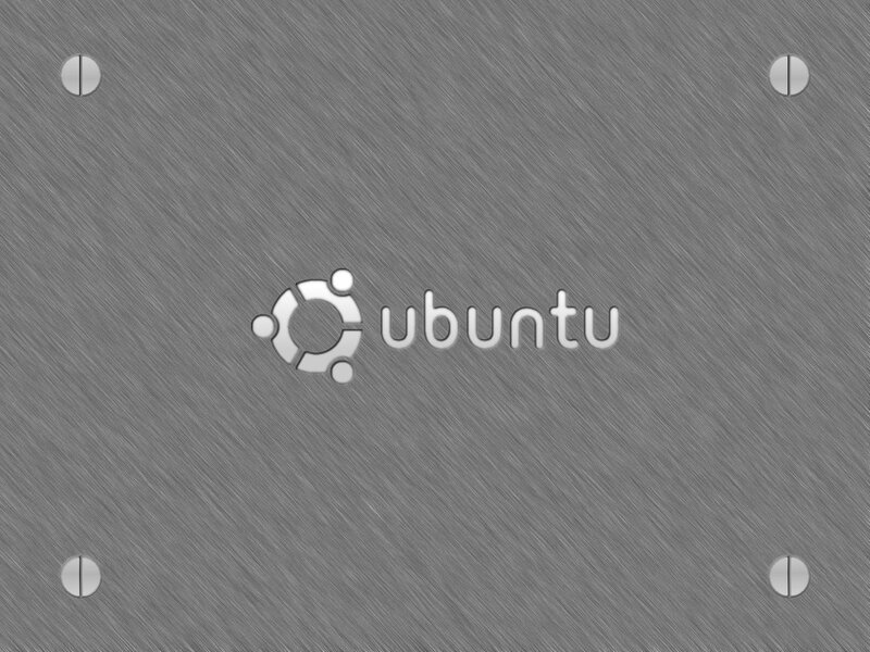 Ubuntu logo on metal surface