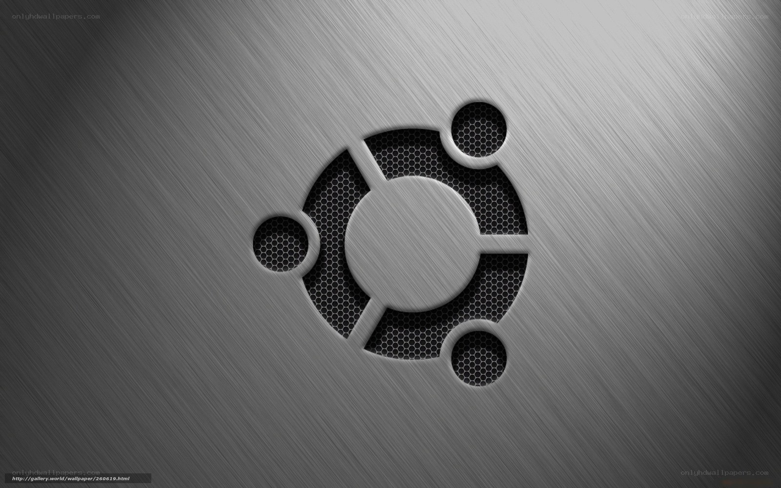 Ubuntu logo on metal
