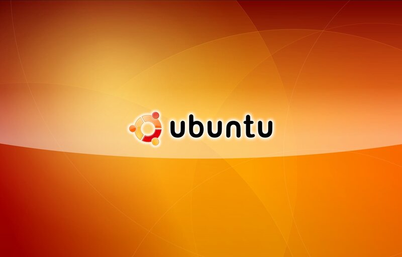 Ubuntu logo on orange background