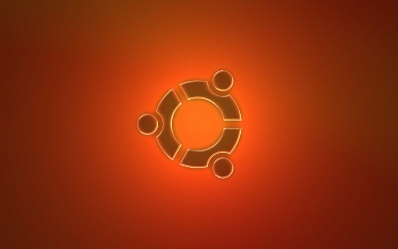 Ubuntu logo on orange background