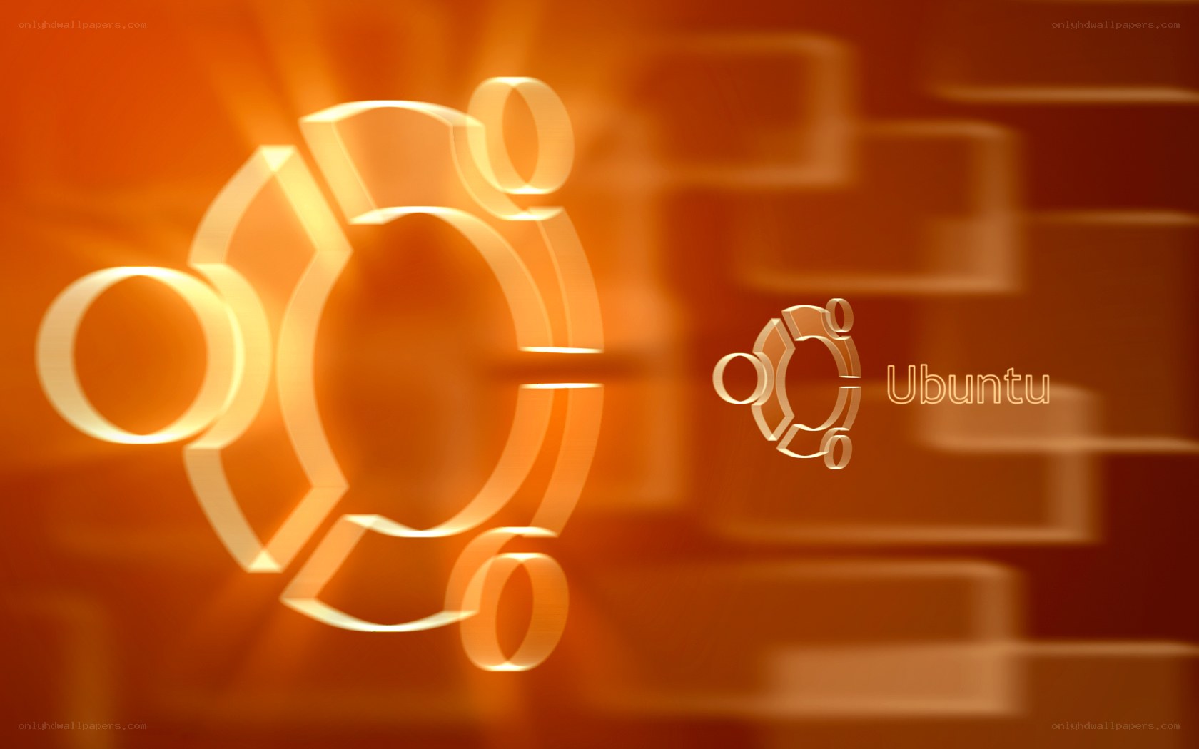 Ubuntu logo on orange background