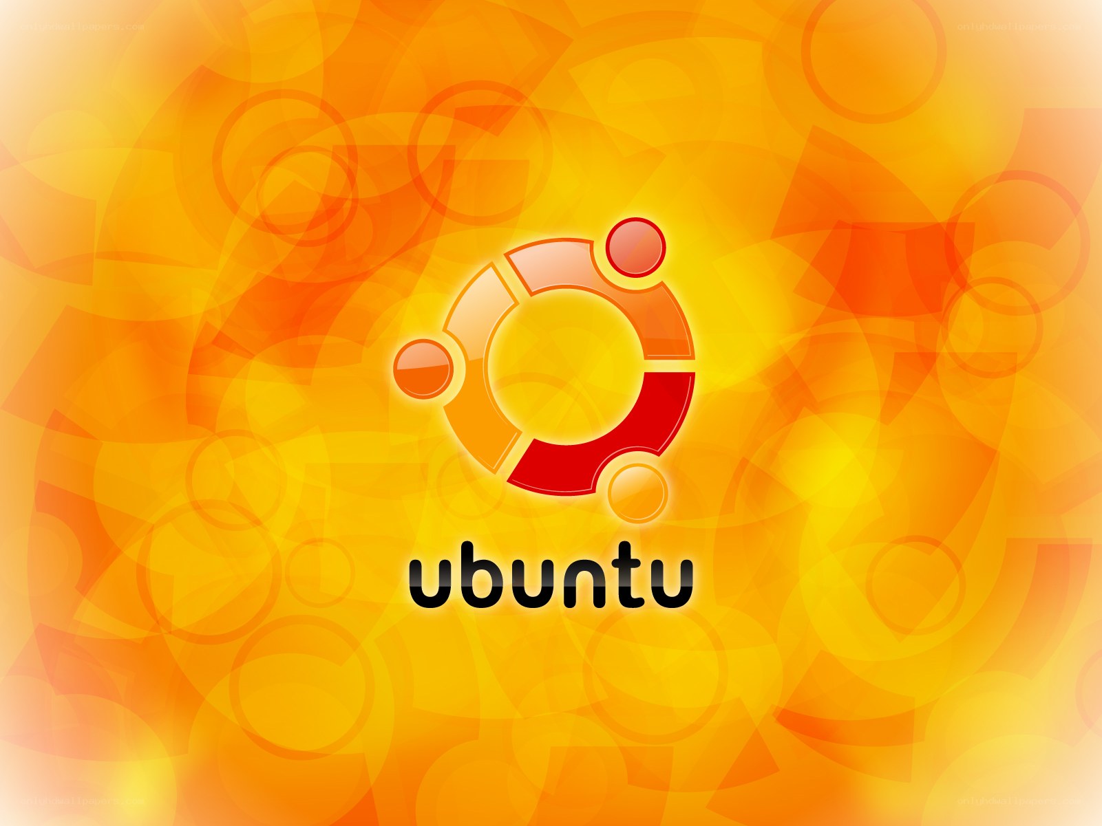 Ubuntu logo on orange background