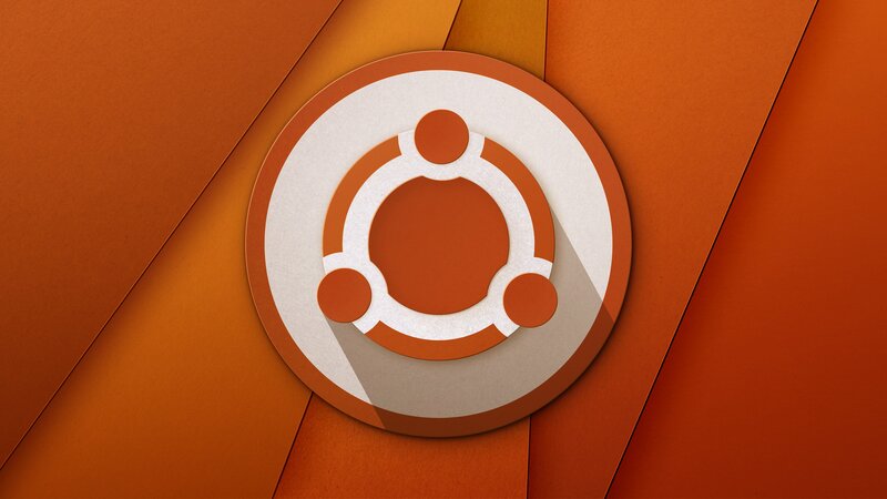 Ubuntu Logo on Orange Background — Modern