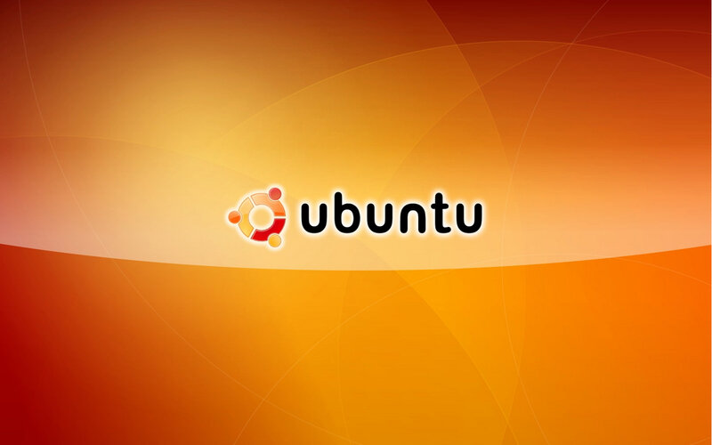 Ubuntu logo on orange background