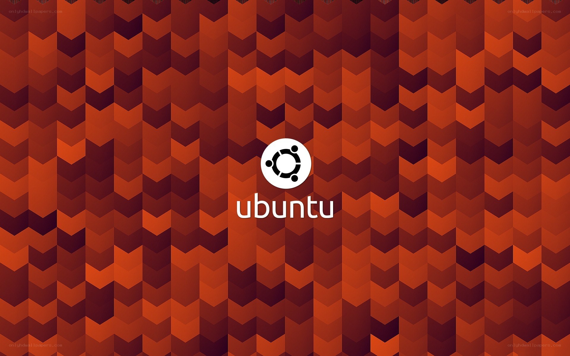 Ubuntu logo on patterned background
