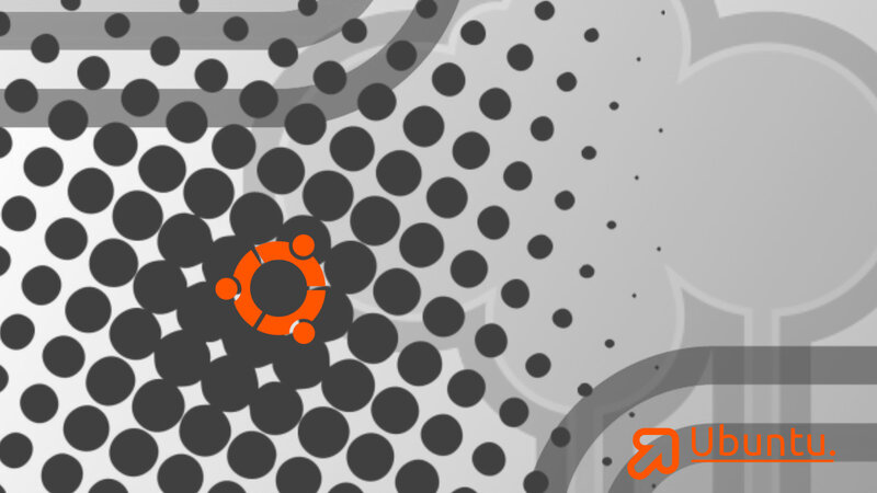 Ubuntu Logo on Patterned Background — Orange, Neutral
