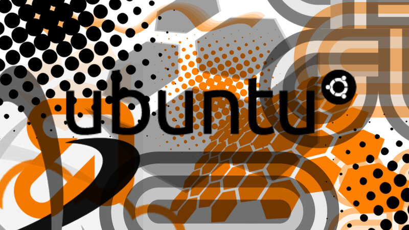Ubuntu Logo on Patterned Background — Orange