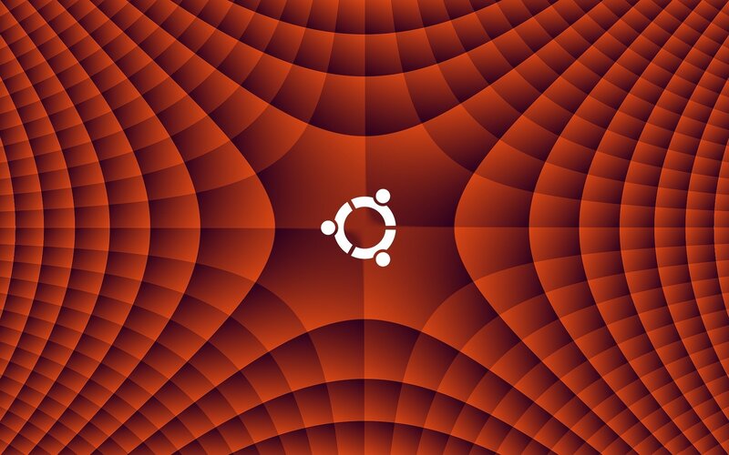 Ubuntu Logo on Patterned Background — Red, Dynamic