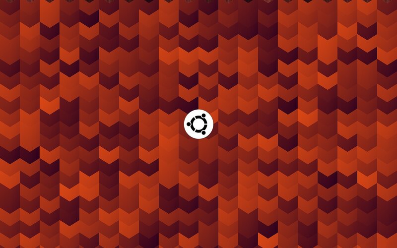 Ubuntu Logo on Patterned Background — Red, Geometric