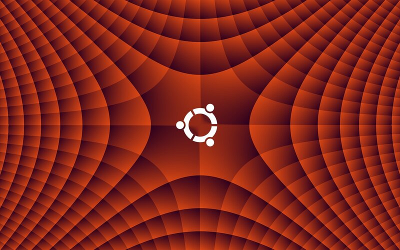 Ubuntu Logo on Patterned Background — Red