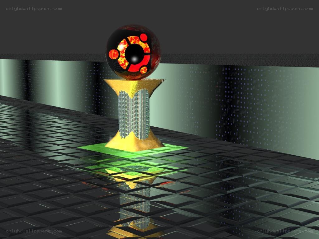 Ubuntu logo on pedestal
