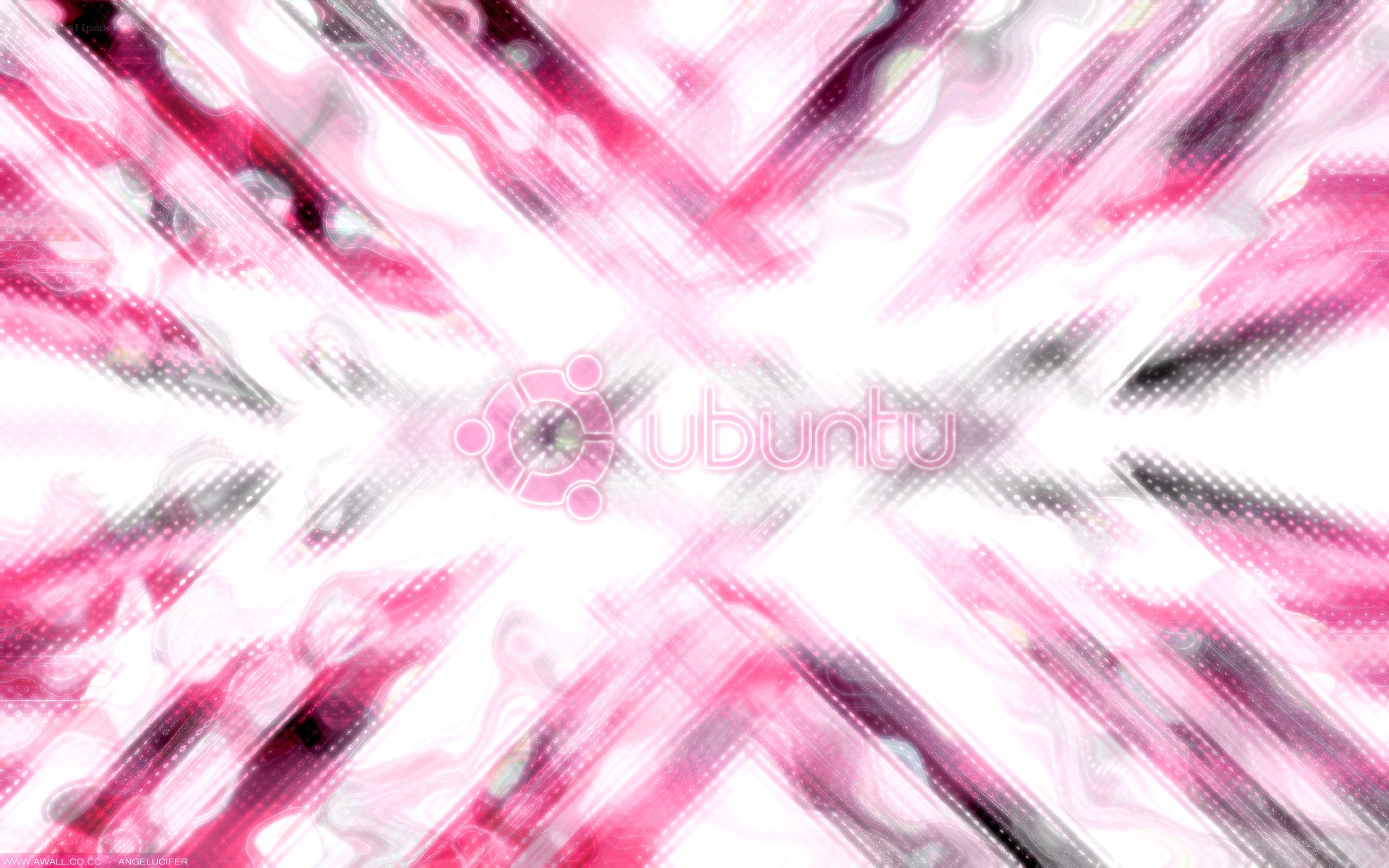 Ubuntu logo on pink abstract background
