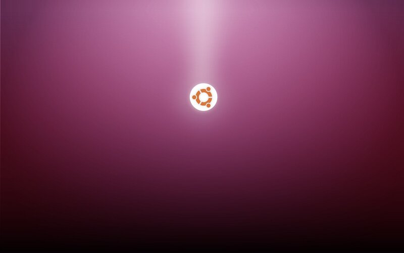 Ubuntu logo on purple background