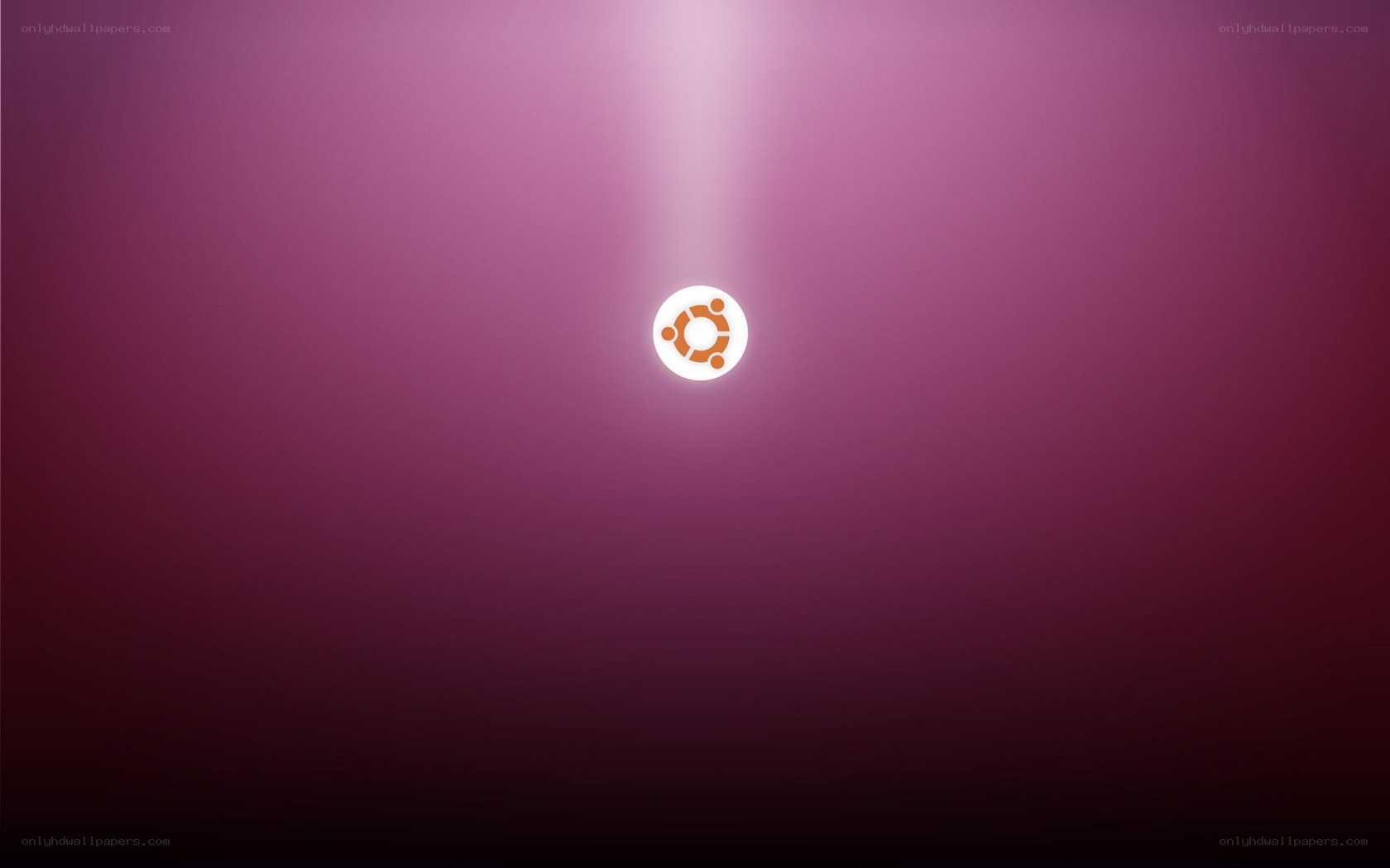 Ubuntu logo on purple background