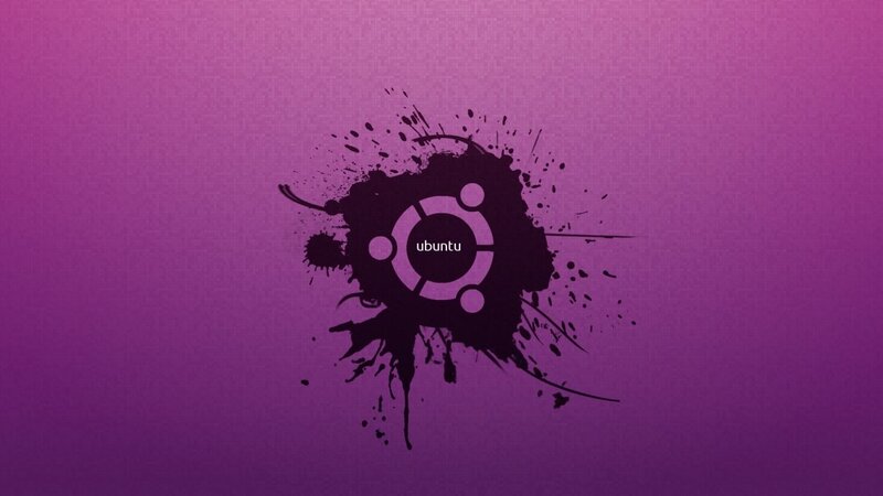 Ubuntu logo on purple background