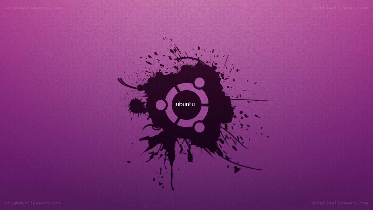 Ubuntu logo on purple background