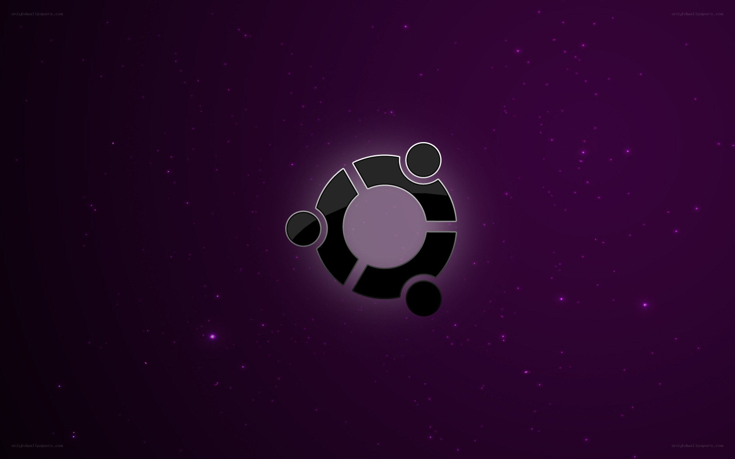 Ubuntu logo on purple background