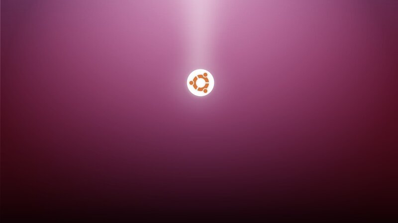 Ubuntu logo on purple background