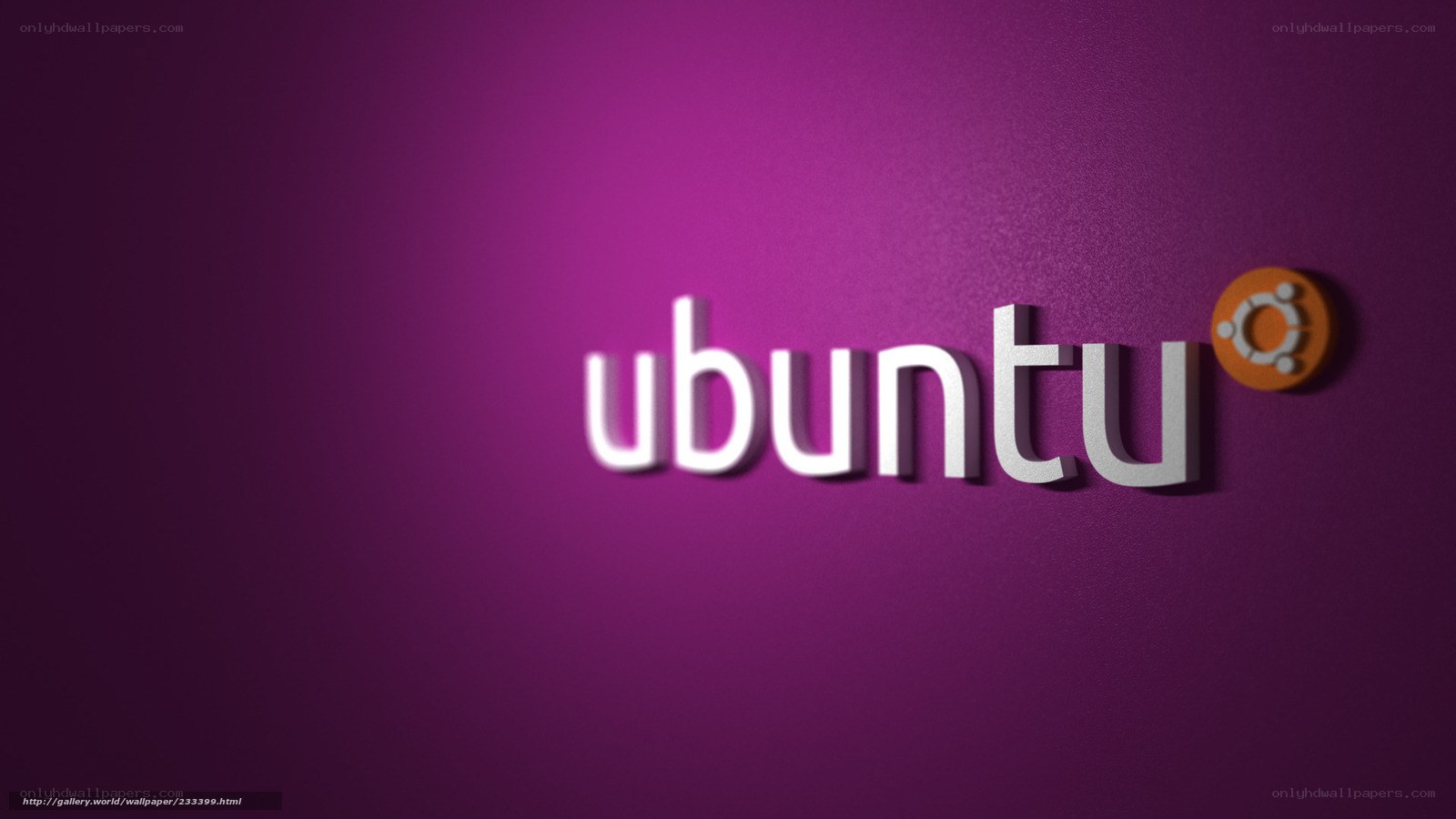 Ubuntu logo on purple background