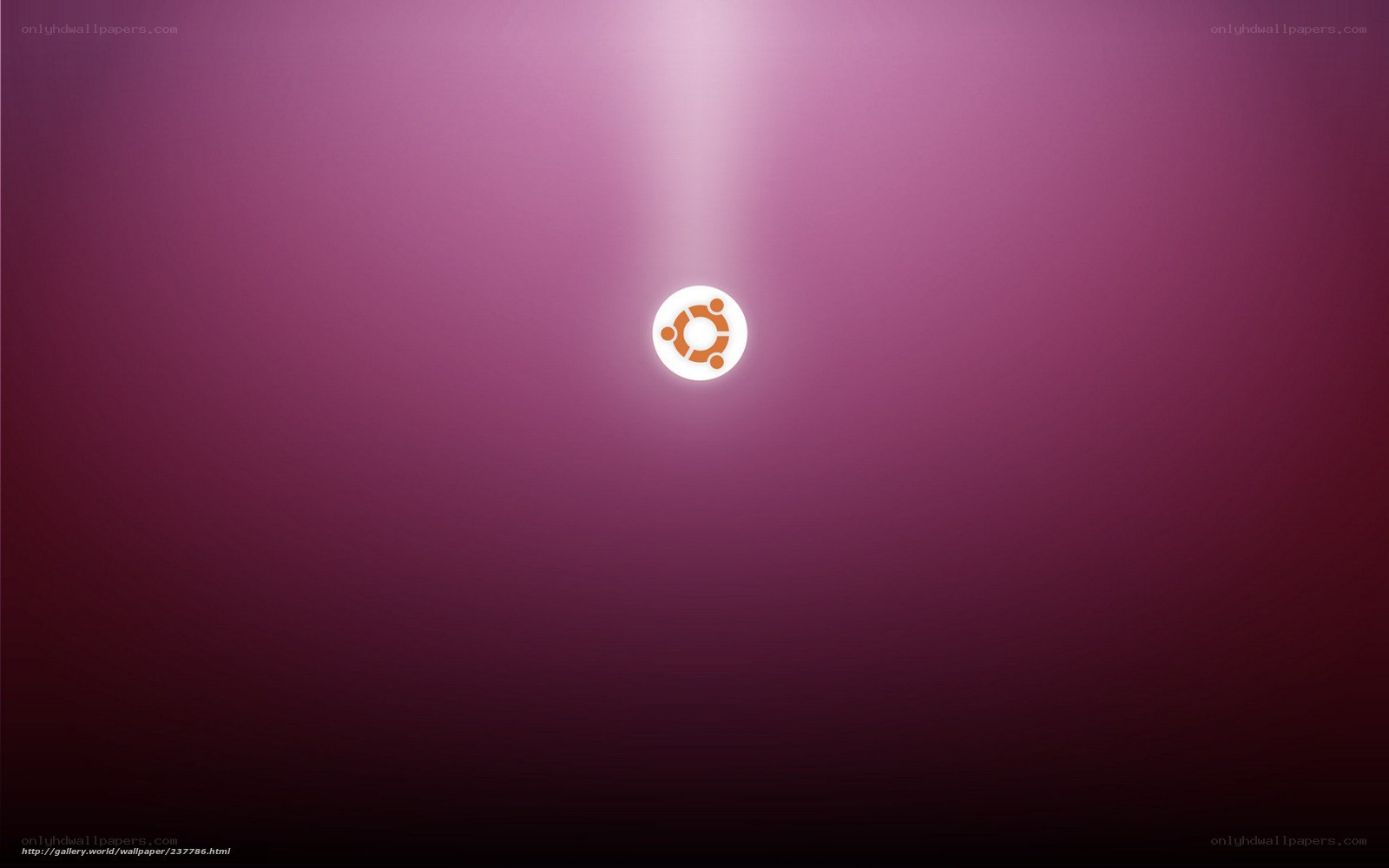 Ubuntu logo on purple background