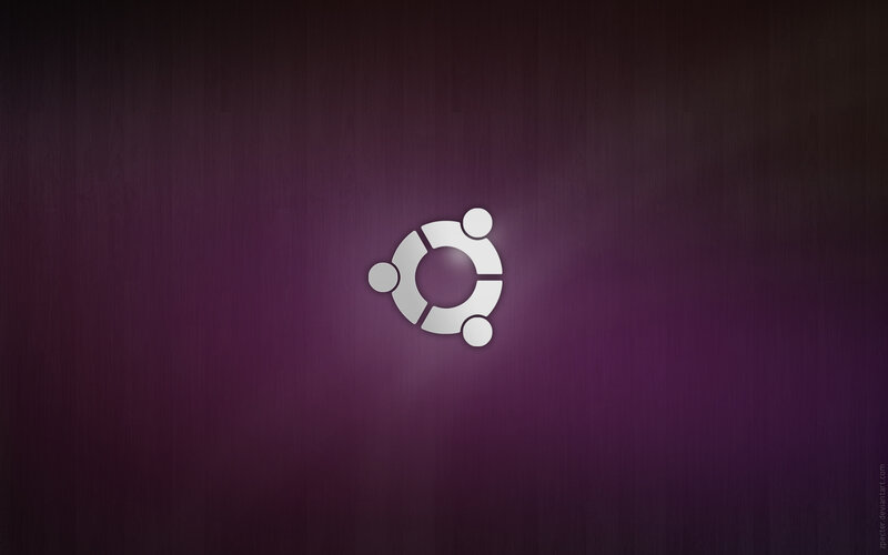 Ubuntu logo on purple background