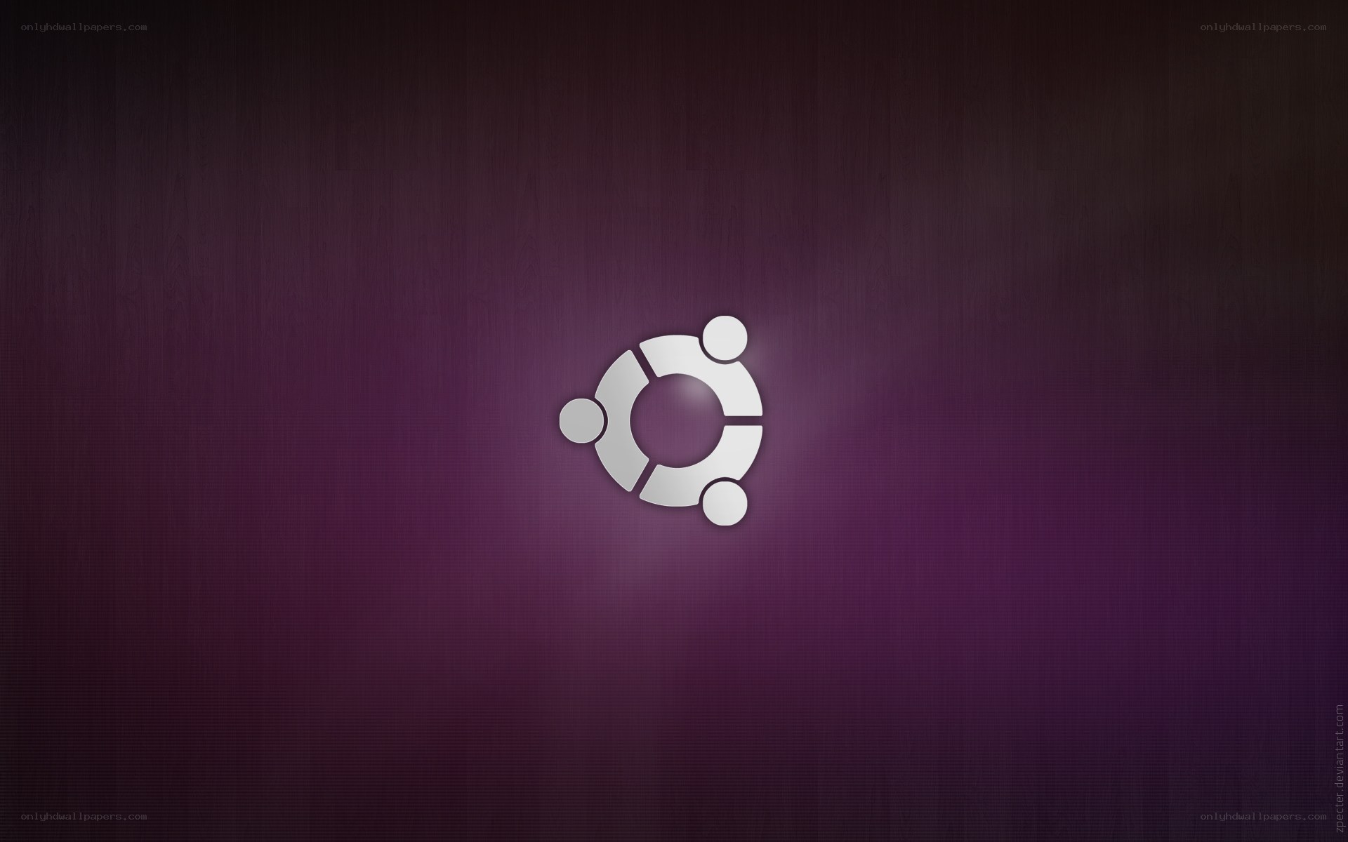 Ubuntu logo on purple background