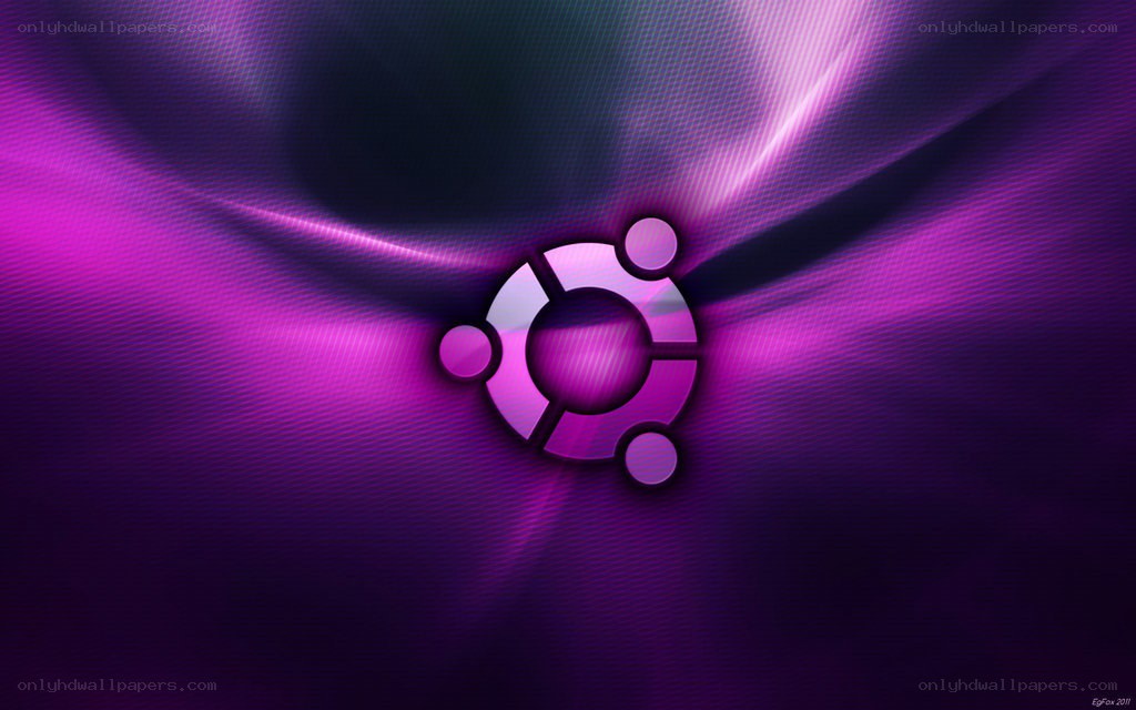 Ubuntu logo on purple background