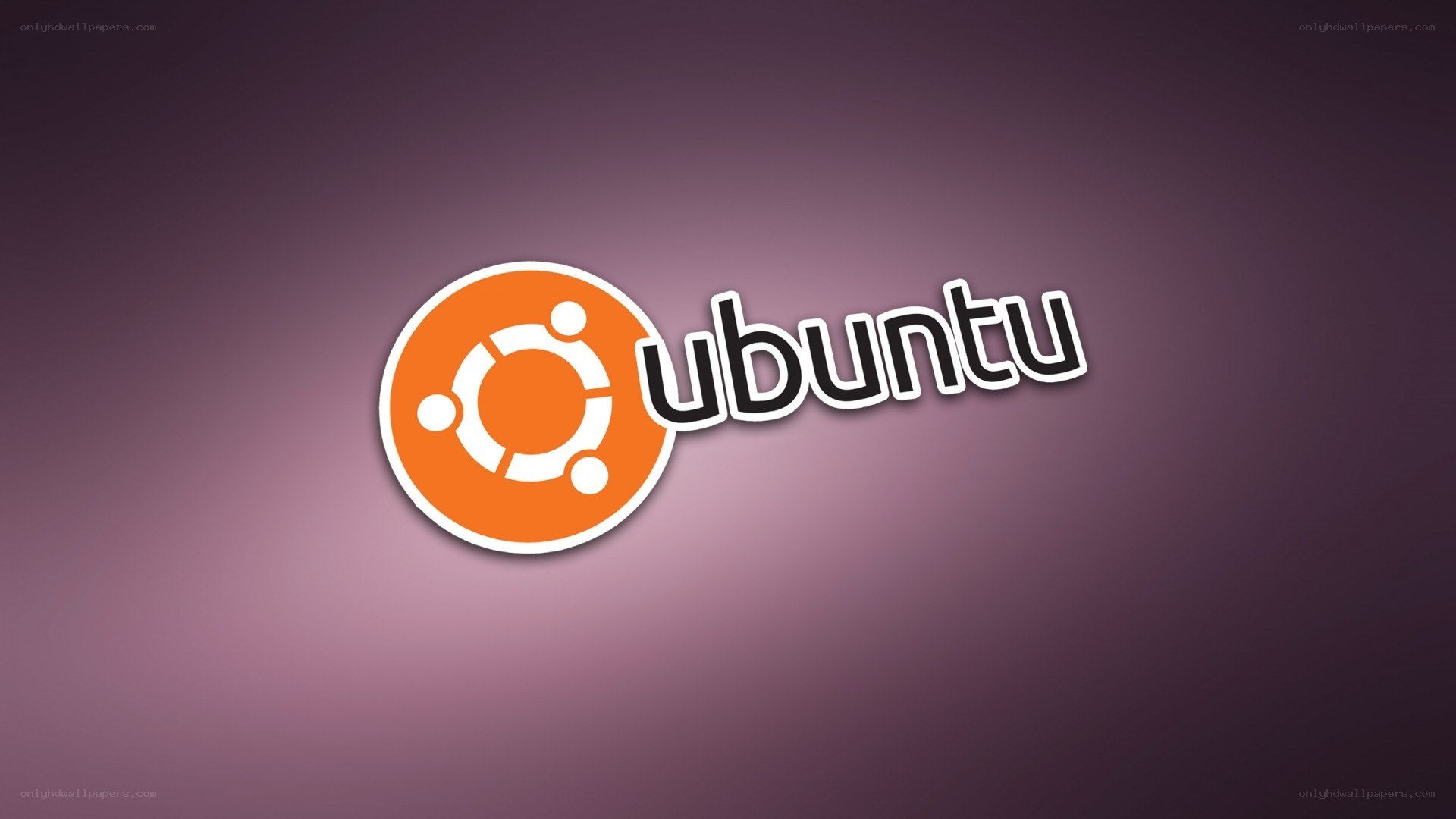 Ubuntu logo on purple background