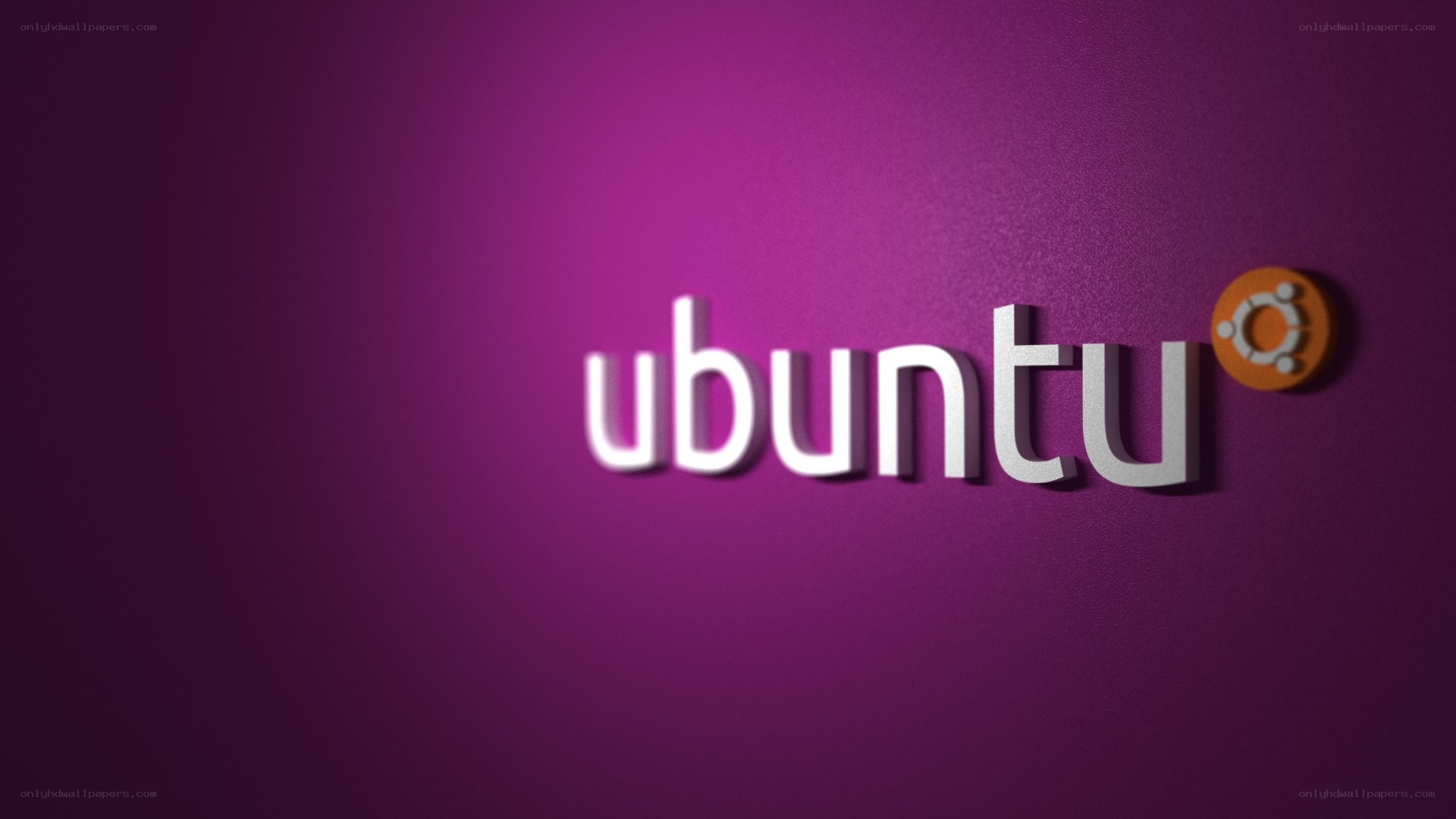 Ubuntu logo on purple background