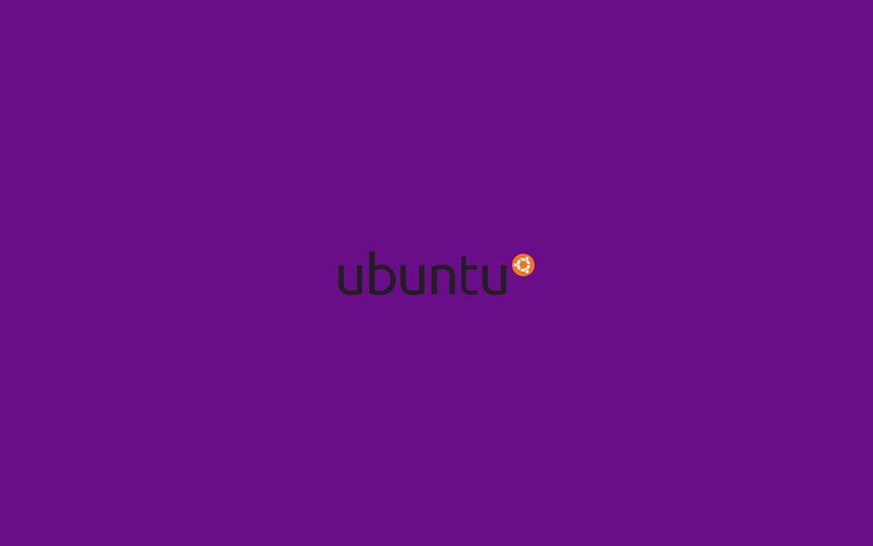 Ubuntu Logo on Purple — Neutral, Minimalist, Black
