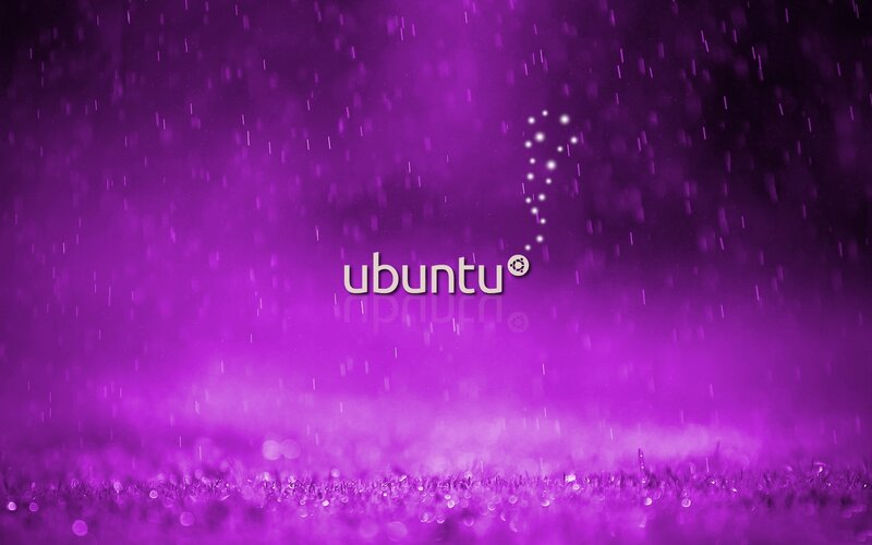 Ubuntu logo on purple rain