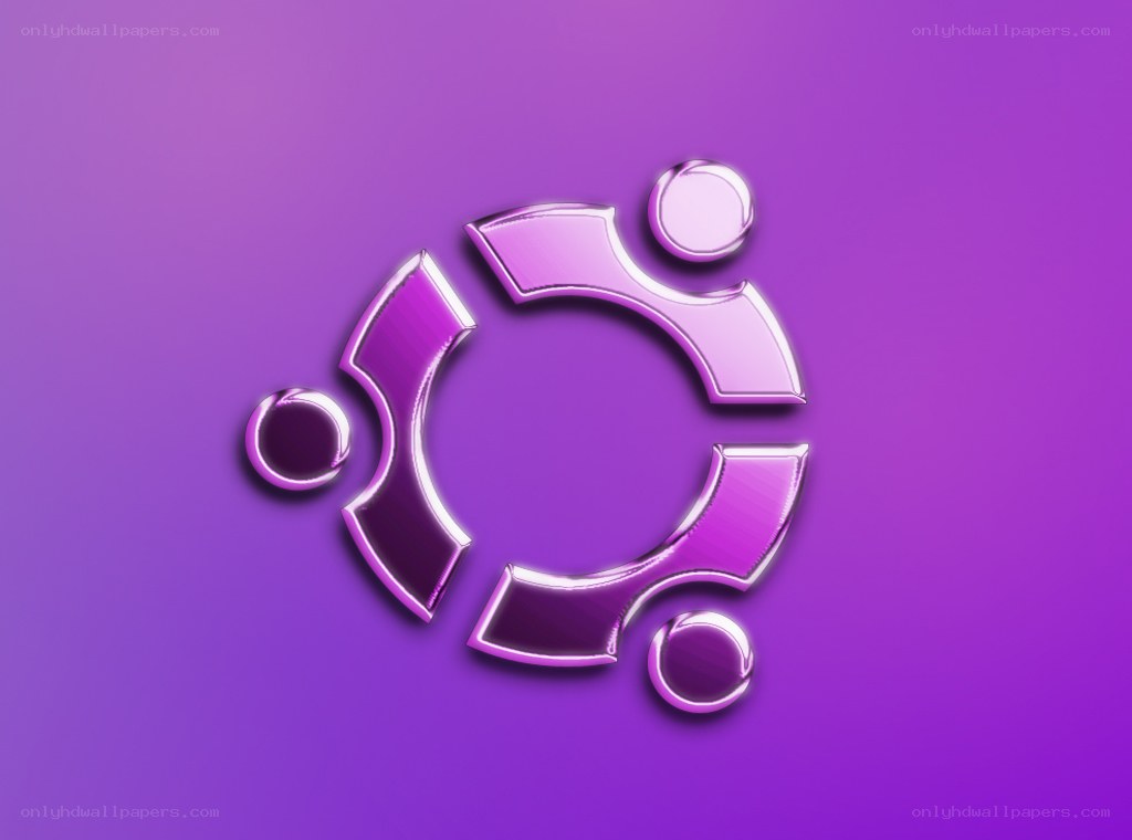 Ubuntu logo on purple