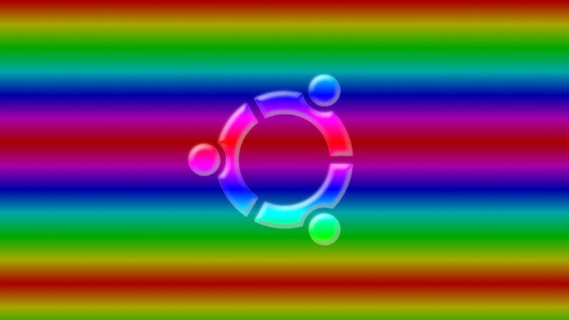 Ubuntu Logo on Rainbow