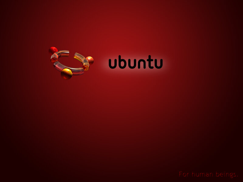 Ubuntu logo on red background