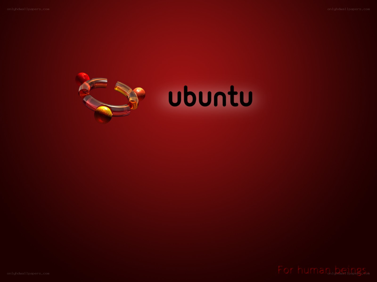 Ubuntu logo on red background