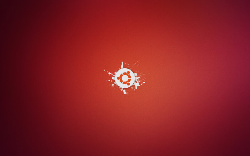 Ubuntu logo on red background