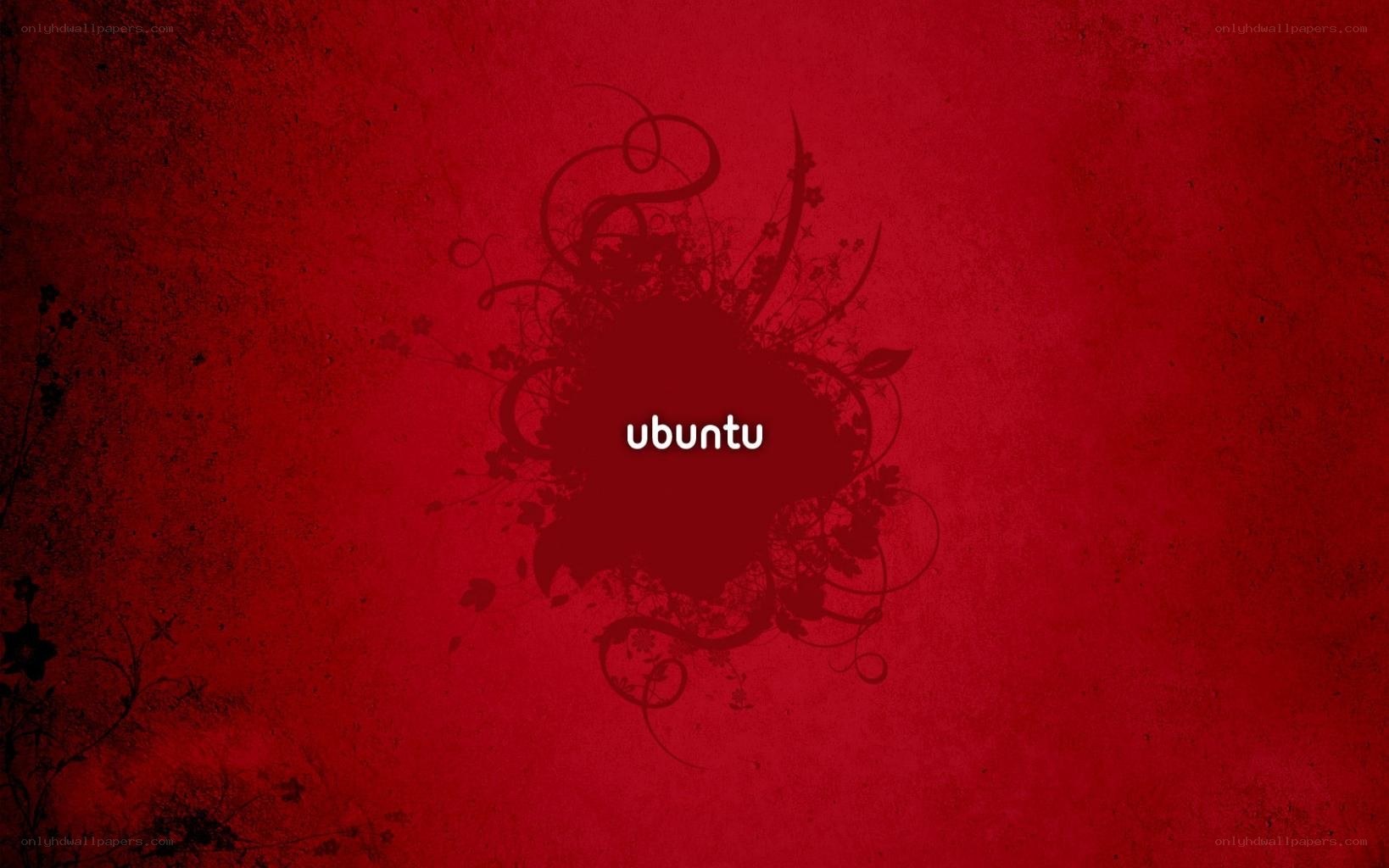 Ubuntu logo on red background