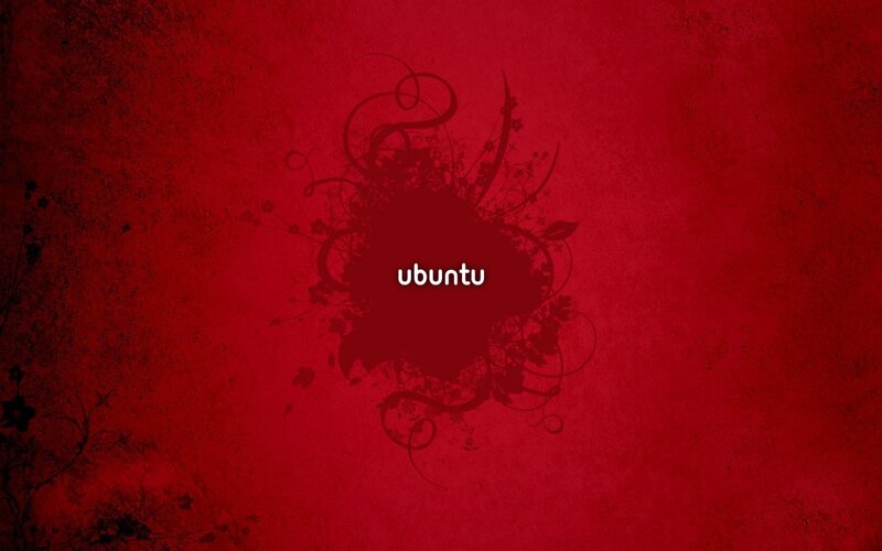 Ubuntu Logo on Red Background — Dramatic, Digital Art, Text