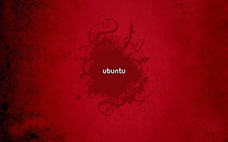 Ubuntu Logo on Red Background — Dramatic