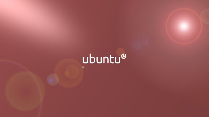 Ubuntu Logo on Red Background — Minimalist