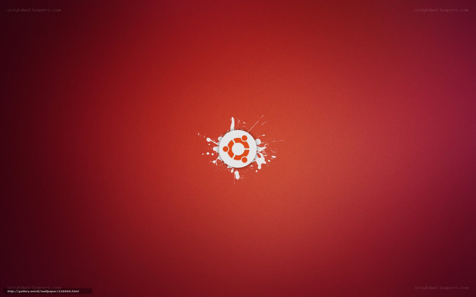 Ubuntu logo on red background