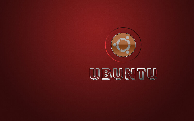 Ubuntu Logo on Red — Minimalist