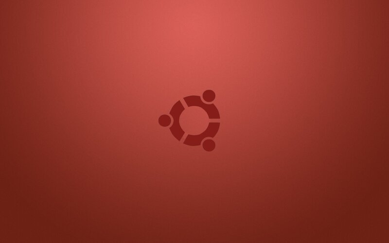 Ubuntu Logo on Red