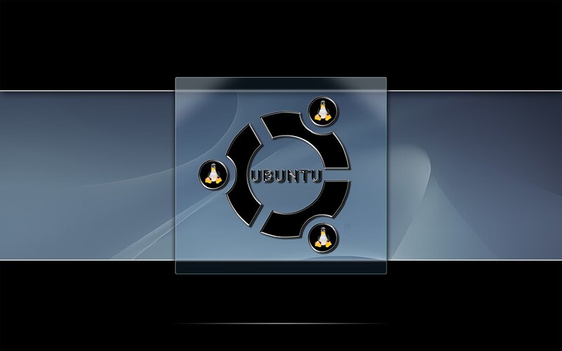 Ubuntu Logo on Screen — Black